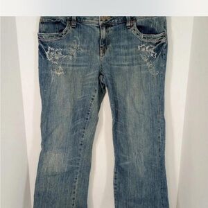 American Eagle Outfitters Light Blue Distressed Boot Cut Jeans